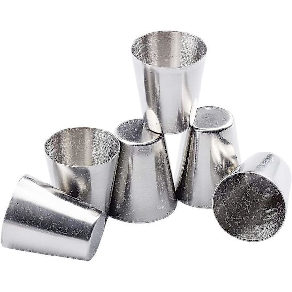 Sett med shotglass i rustfritt stål for bartending