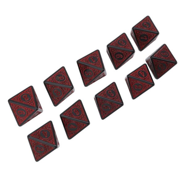 10 stk polyedriske terninger Akryl Bordsrollespill Terninger Multifunksjon for brettspill 8 sider