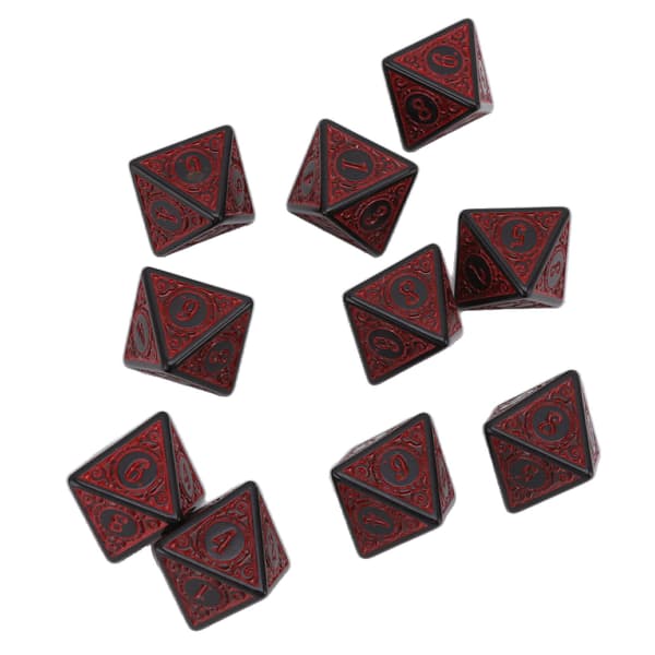 10 stk polyedriske terninger Akryl Brætspil Terninger Multifunktion til brætspil 8 sider