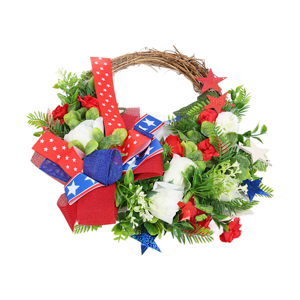 4 juli Patriotic Wreath Independence Day Kransdekorationer för ytterdörren öppen spis