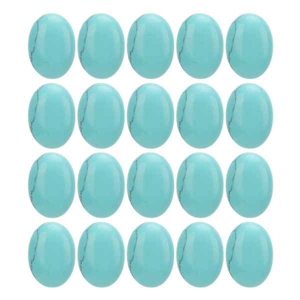 20 stk Naturlige ovale flade ryg cabochons 18x13 mm ægformet turkis til smykker håndværk perlefremstilling
