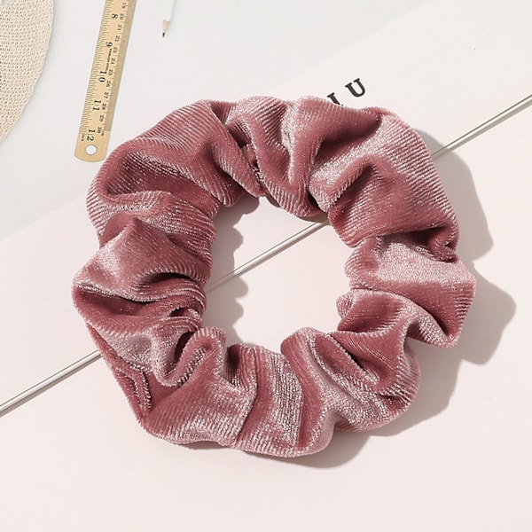 10 ST Hår Scrunchies Enkelt Mode Slikkefarve Fløjl Elastiske Scrunchies Hårelastikgaver til Kvinder Piger