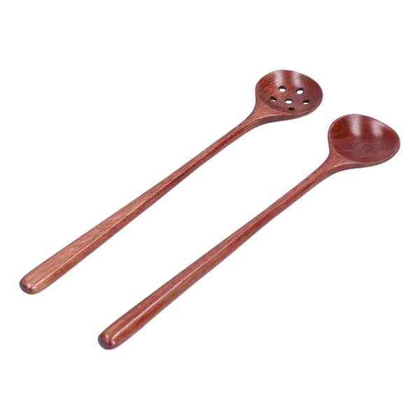 2 pcs/set Wooden Spoon with Long Straight Handle Kitchen Utensils for Cup Plate Bowl Kitchen