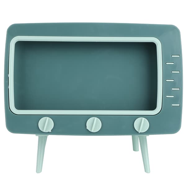 Retro Tissue Box Dispenser Desktop Storage Holds TV Shape with Mobile Phone Holder