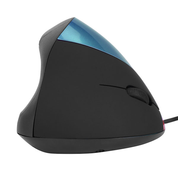 Ergonomisk vertikal USB-kablet mus med håndledsstøtte - 1600DPI - Blå - til PC-spil til bærbar computer