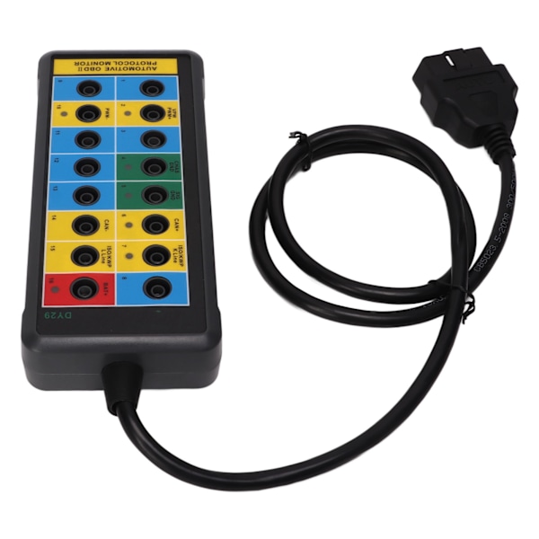 16 Pin OBDII Protocol Detector Snabb detektering Enkel åtkomst till övervakningssignaler OBD2 Breakout Box