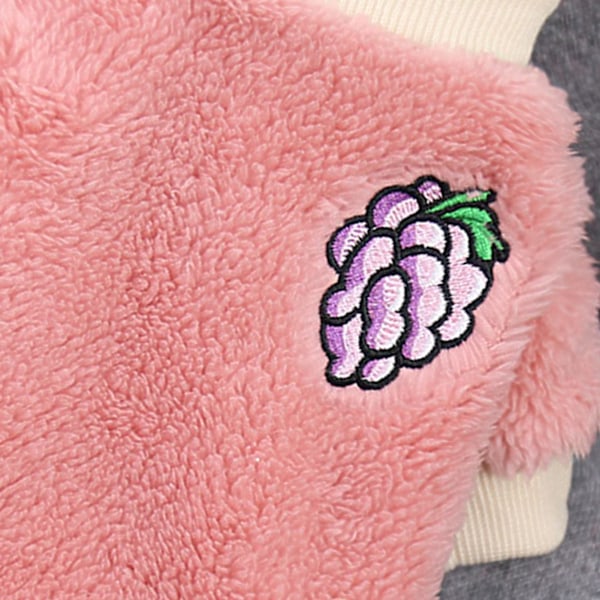 Plysch för valp Kläder Varma Bekväm Hudvänlig Elastisk Rund Hals 2 Ben Hund Plysch Kläder för Husdjursmaterial Rosa Grape M