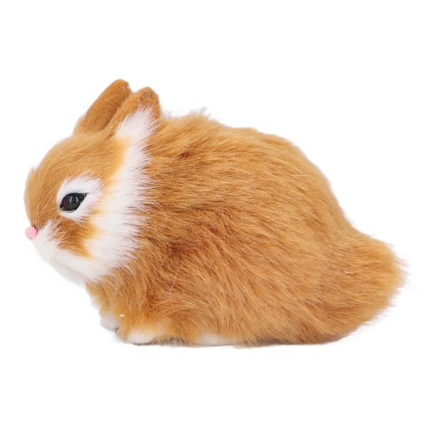Miniature Plush Rabbits Plastic Plush Material Soft Comfortable Durable Rabbits Stuffed Doll for Table Decoration Orange
