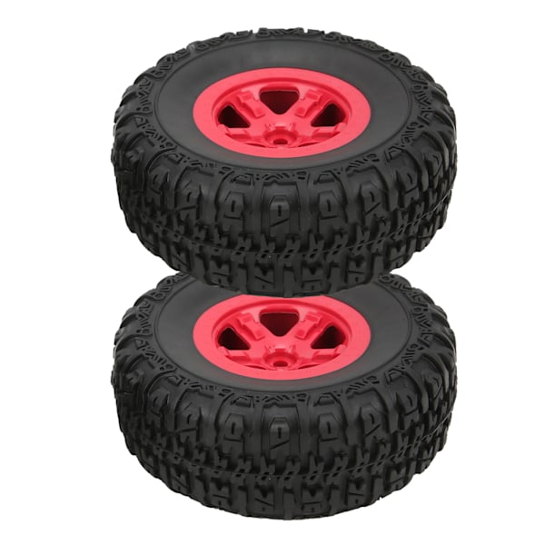 2 kpl vanteita ja renkaita Traxxas Slash 1/10 RC Short Course -kuorma-autolle, päivitysosia, punainen