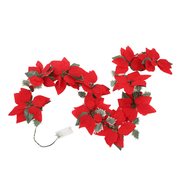 Blomsterlysstreng 10 LED Batteridrevet realistisk dekorativ juleslyngelampe for telt bobil peis