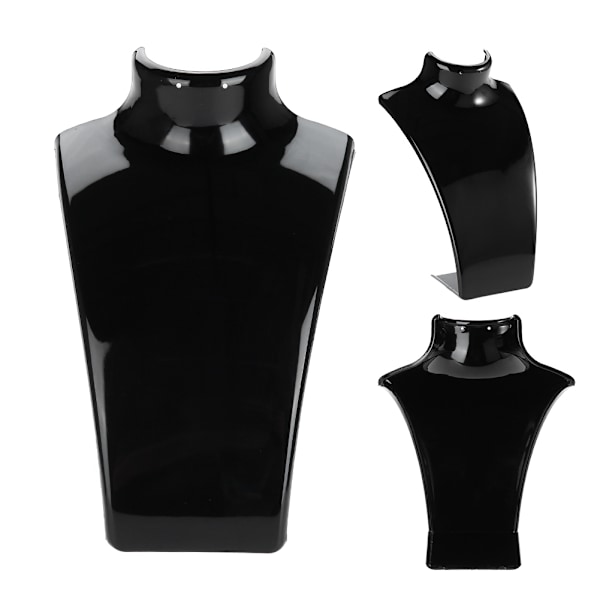 Halskæde Ørering Holder Mannequin Hoved Byst Stativ Model Shop Smykker Display Stativ (Sort)