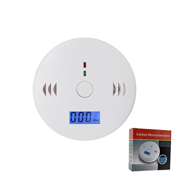 Karbonmonoksiddetektor, co-alarmdetektor med digitalt display og lydalarm for hjemmet, kontoret
