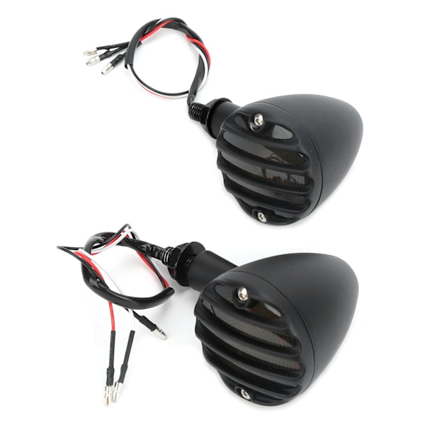 2 st LED Blinkers Lampa Indikator Ljusstark Gul Färg Vattentät Passar för Honda Retro Motorcykel Svart