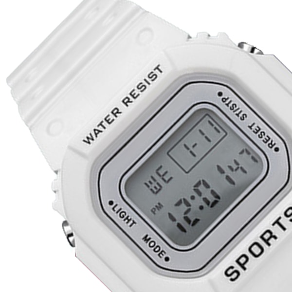 LED Elektronisk Sportsur Vandafvisende Let Lysende Smartwatch til Drenge Piger Hvid