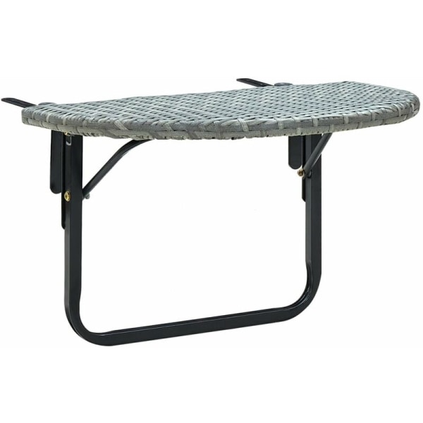 Balkongbord Grå 60x60x50 cm Hartsflätning