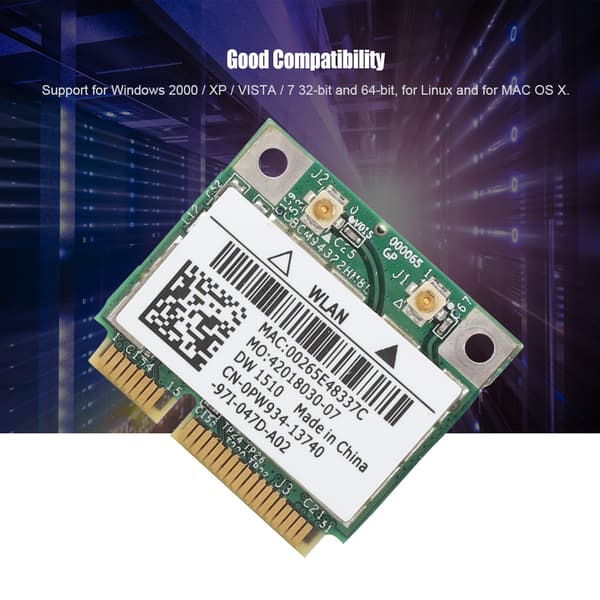 Dual Band 300Mbps Mini PCI-E trådløst nettverkskort for Dell E4200 E5500