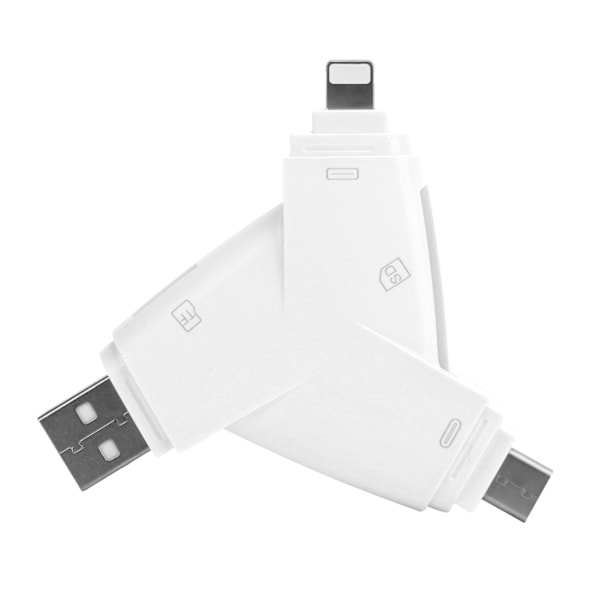 3-i-1 USB-minneskortläsare, minneskortsadapter för IOS/Type-C-gränssnitt