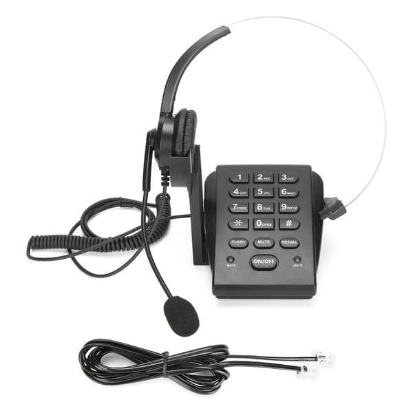 Ledningstelefon med headset - kontor og hjemmebruk