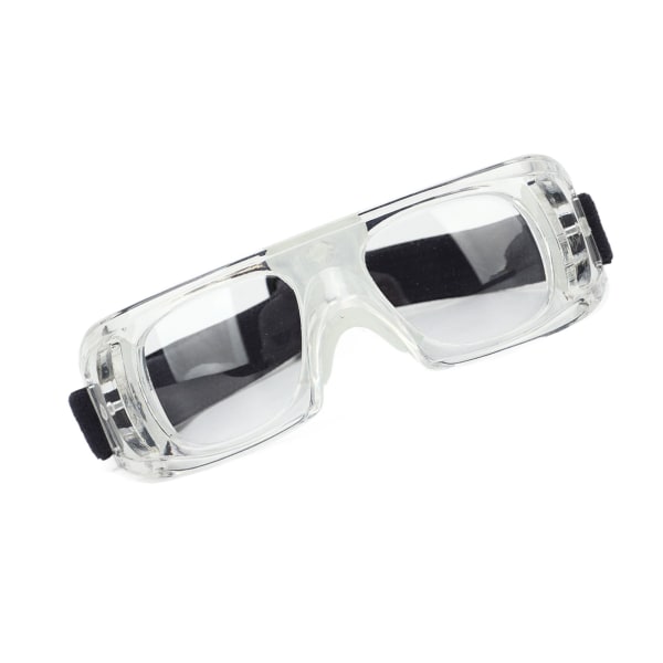 Sportglasögon Fri Regulable Design Curved Fit Ram Impact Resistent PC Material Skyddande Basketglasögon för Barn Vit