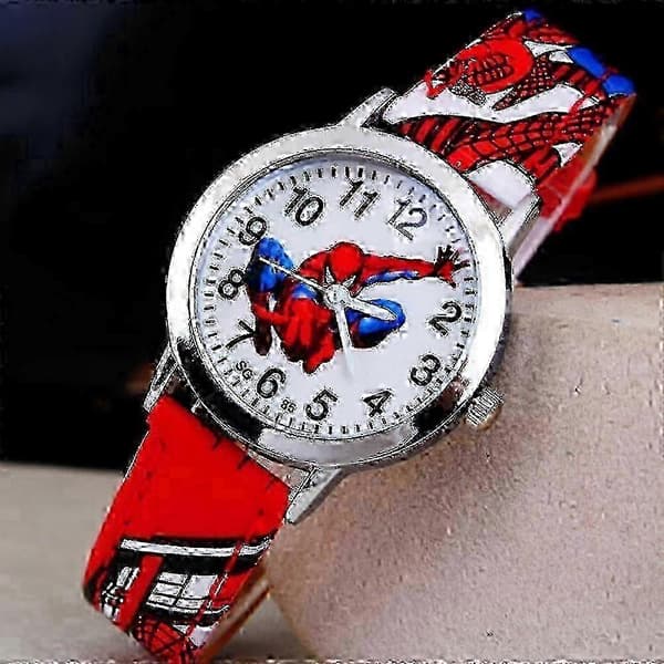Barn gutter Spiderman Quartz klokke armbåndsur_ynaf[LD] Blue