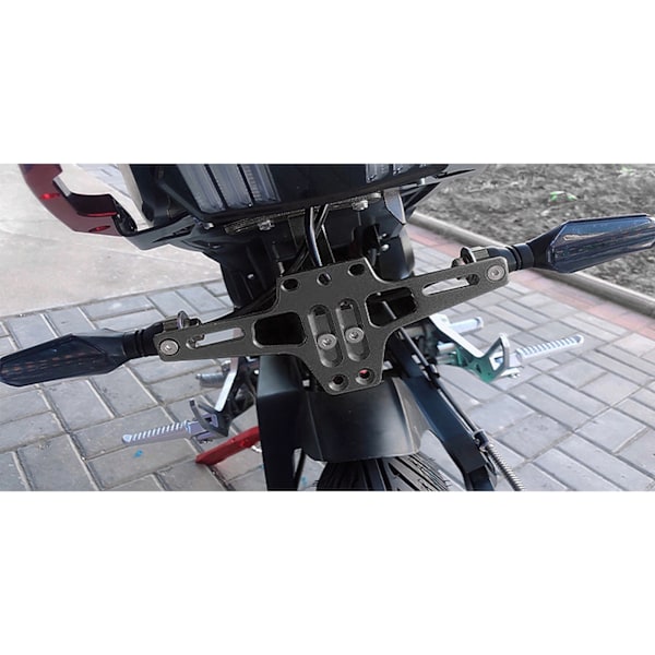 Motorcykel Nummerplåtshållare Justerbar Universal Nummerplåtshållare Fäste för Blinkers (Nummerplåtslampa Typ)