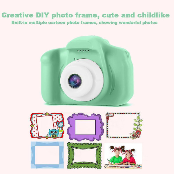 Barnekamera Barn Digitalkameraer Videokamera Småbarnskamera Green
