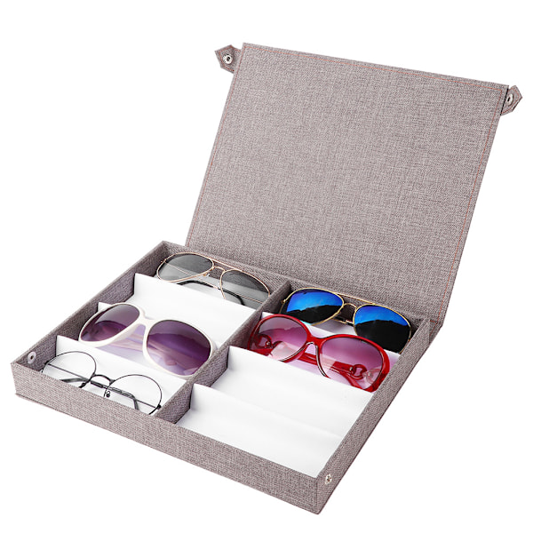 8 Rum Briller Opbevaring Solbriller Display Smykker Container Case Organizer med Knap