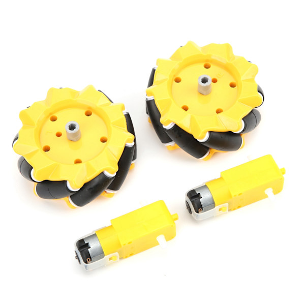 Mecanum-pyörät TT-vaihtomoottorille Älykäs robottiauto Osien tarvikkeet DIY-leluosat 80 mm
