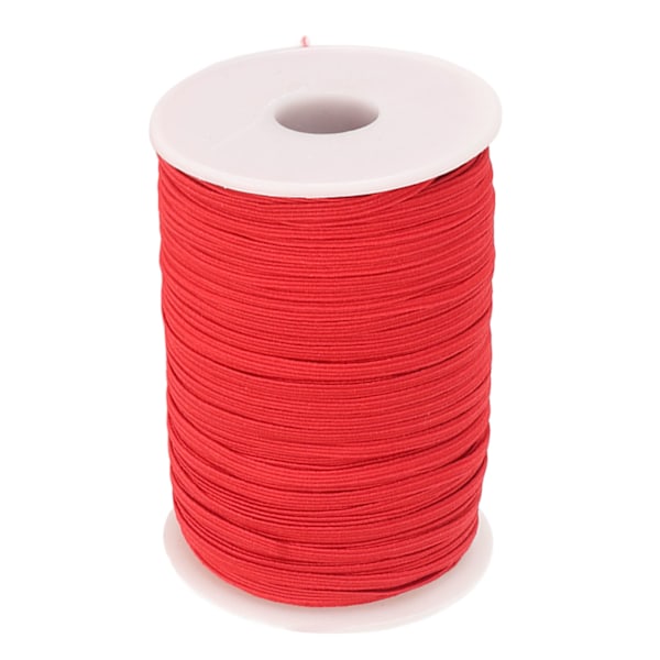 Elastisk Snor 50 Yards 0.1in Bred Myk Fleksibel Nylon Pustende Vaskbar Armbåndssnor for Håndverk DIY Perler Rød