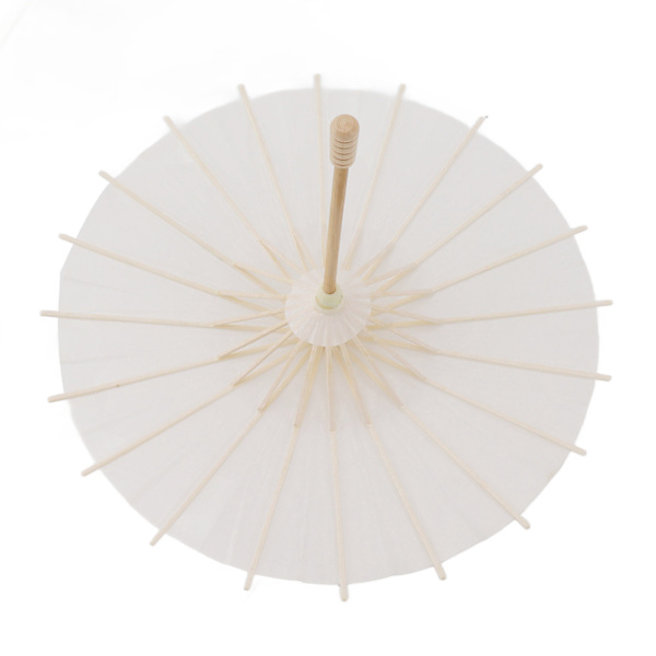 Lasten paperi sateenvarjo bambu ja paperi kiinalainen tyyli Elegantti valkoinen DIY paperi sateenvarjot koristeluun 28cm/11in