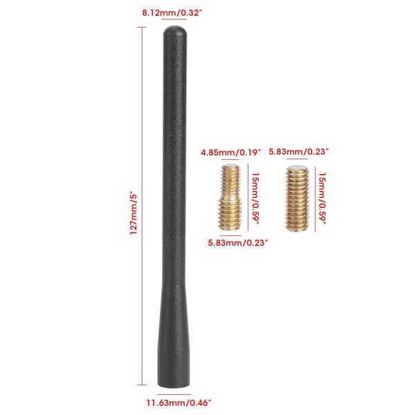 5-tommers lastbiler af aluminiumslegering Antenne Radiosignal Antennepasning til Dodge RAM 1500 2500 3500