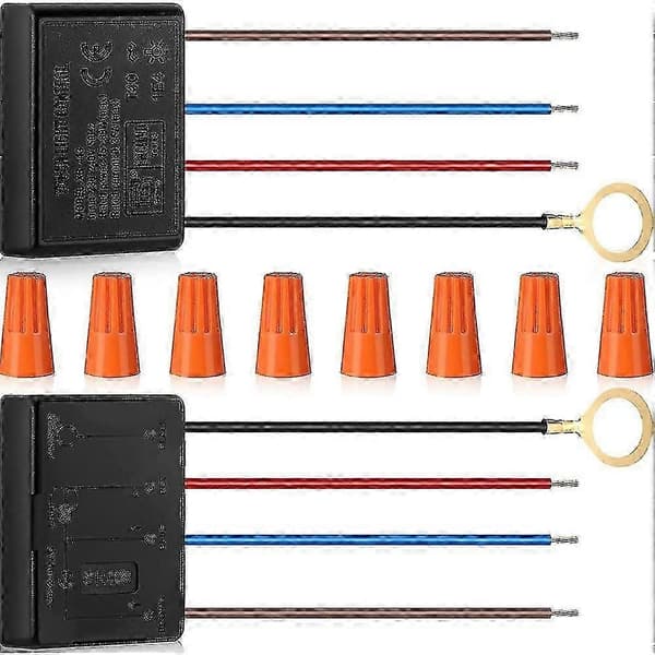Peklampströmbrytare 2-pack, Peklampkontrollmodul för dimbara LED-lampor, Glödlampor, Lampströmbrytare black