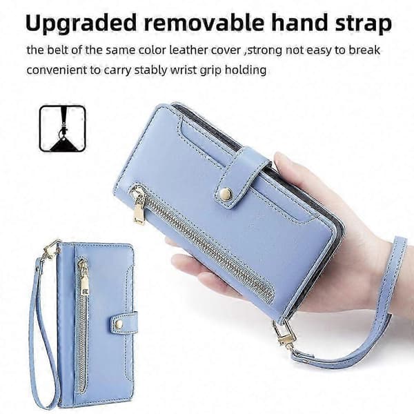 Galaxy S25 5G Plånboksfodral med dragkedja Blue