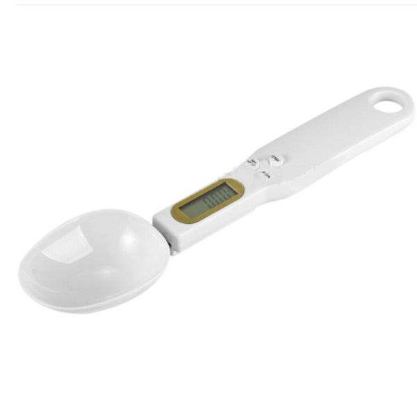 Electronic Spoon Scale White Compact Sensitive High Accuracy Detachable Measuring Spoon Food Scale for Baking