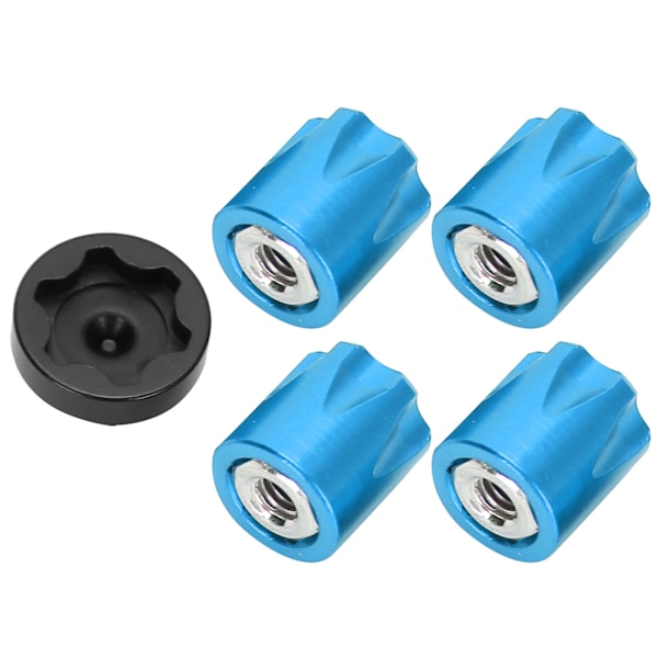 4st RC Bilhjul Fälg Center Cap M4 Mutter Passar för Traxxas TRX4/SCX10 90046 D90 1/10 1/8 RC CarBlue