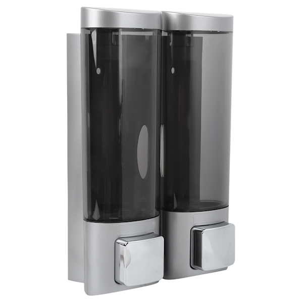200MLx2 Silver DoubleHead Tvåldispenser Väggmonterad manuell schampoautomat