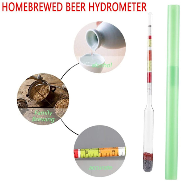 3 Skala Hydrometer Alkohol Brix Meter 3 i 1 densimeter för vinöl