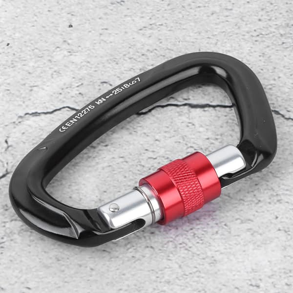 Outdoor Aluminum Alloy D-lock Hammock Backpack Cable Loop Mountaineering Carabinerblack