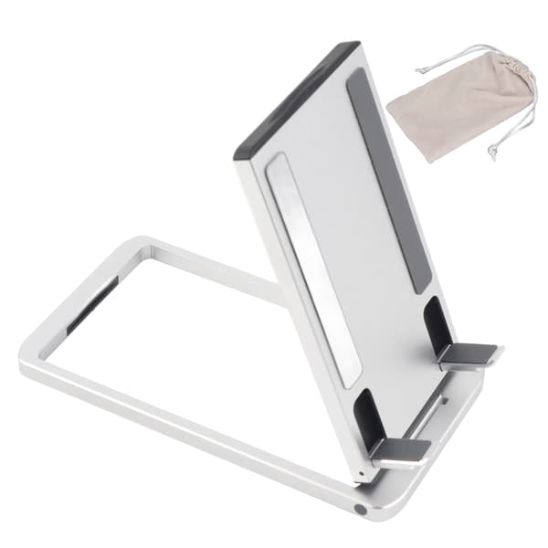 Justerbart Mobiltelefonställ Vikbart Aluminiumlegering Surfplatta Dator Telefonhållare Silver