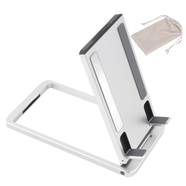 Justerbart mobiltelefonstativ Foldbart aluminiumslegering Tablet Computer Telefonholder Sølv