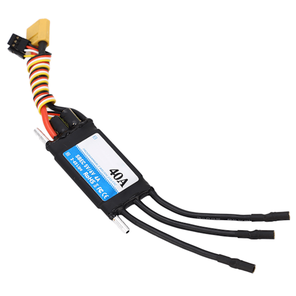 40A RC Båtesc Bilateral Vanntett ESC Skipmodellutskifting ESC RC Tilbehør Svart