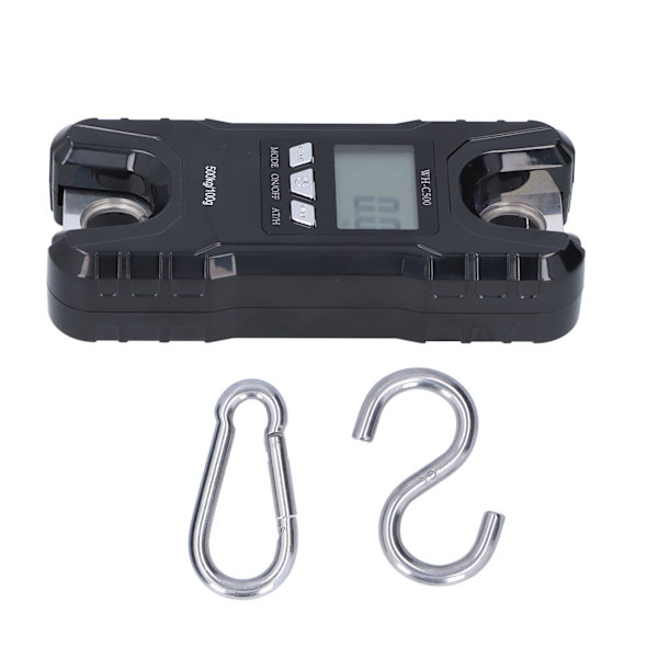 Portable Electronic Hanging Scale LCD Display with ABS Engineering Plastic Shell 500kg Black