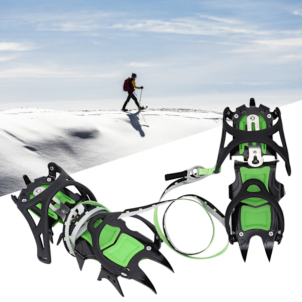 Et par BRS-S1A lysegrønne 14 lange tenner anti-skli ispigger sko grep pigger crampons for fotturer klatring