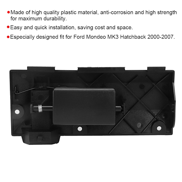 Håndtak til hanskerom, venstre kjøring, passer til Ford Mondeo MK3 Hatchback 2000-2007, svart