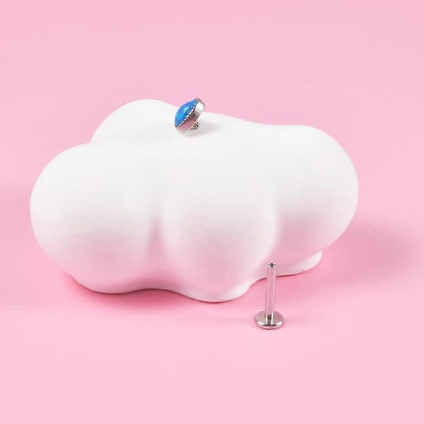 16G Hjertebruskøreringer for kvinner 8mm rustfritt stål øredobber med flat bakside øredobber Labret Monroe lepperinger rosa