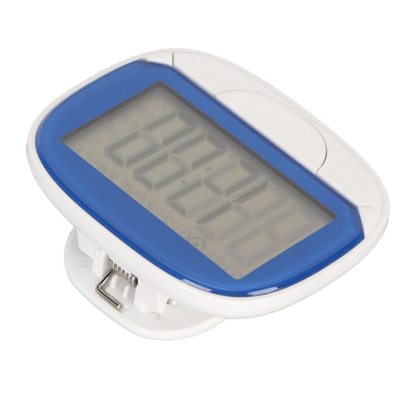Distance Calorie Pedometer Large Screen Clock Display 2D Pedometer with Back Clip Multifunctional for Walking Running Blue