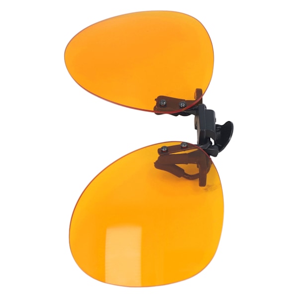 Clip On Glasögon Effektivt blått ljus blockerar 180 grader vertikalt Flip Portable Orange Glasögon Cliplins för dator rund