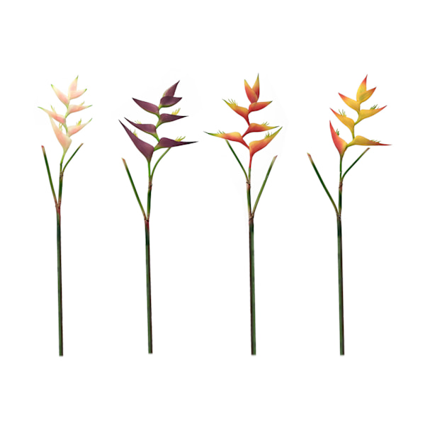 2 stk Kunstige Blomster Tropisk Imitationsplante Blomst til Festdekorationer Orange Rød