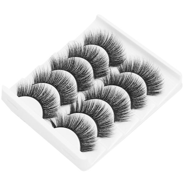 5 par scene makeup Tykke, tette, krøllete falske øyevipper Gjenbrukbare falske øyevipper Set008