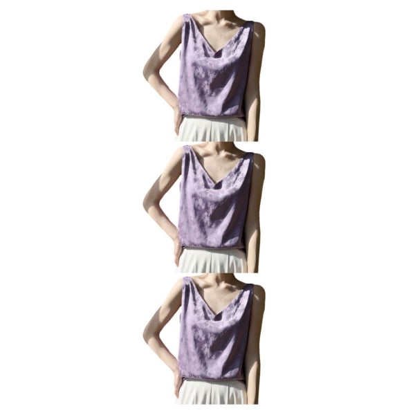 1/2/3 Snyggt ärmlöst linne för vuxna kvinnor - Topp sommar A37 Purple M 3PCS